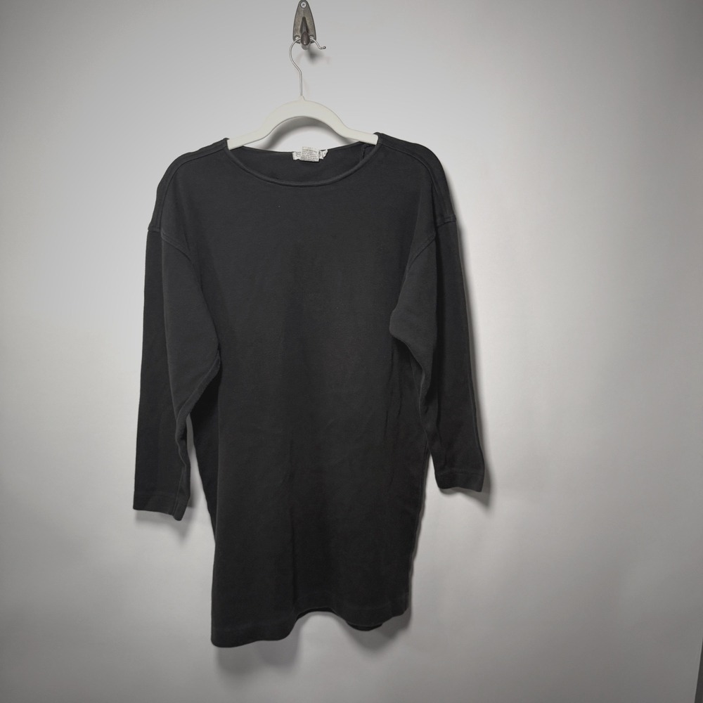 Vintage 80s Banana Republic Safari & Travel Shirt Dress Womens M Black Cotton